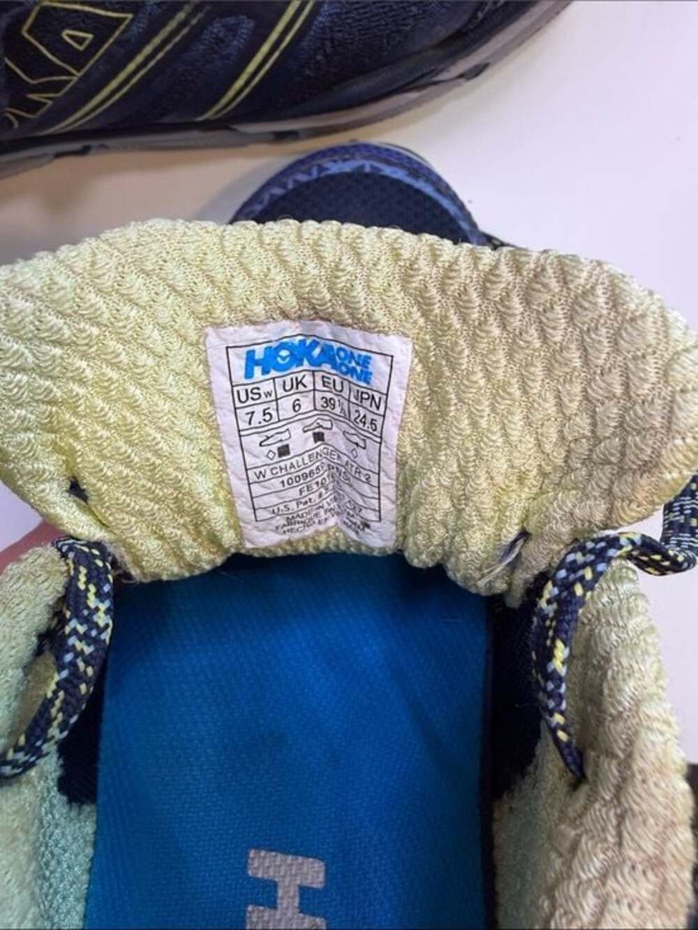 Hoka One One Challenger ATR 2 Navy Blue Lime Green Trail Running Shoes 1009659 - Picture 6 of 8